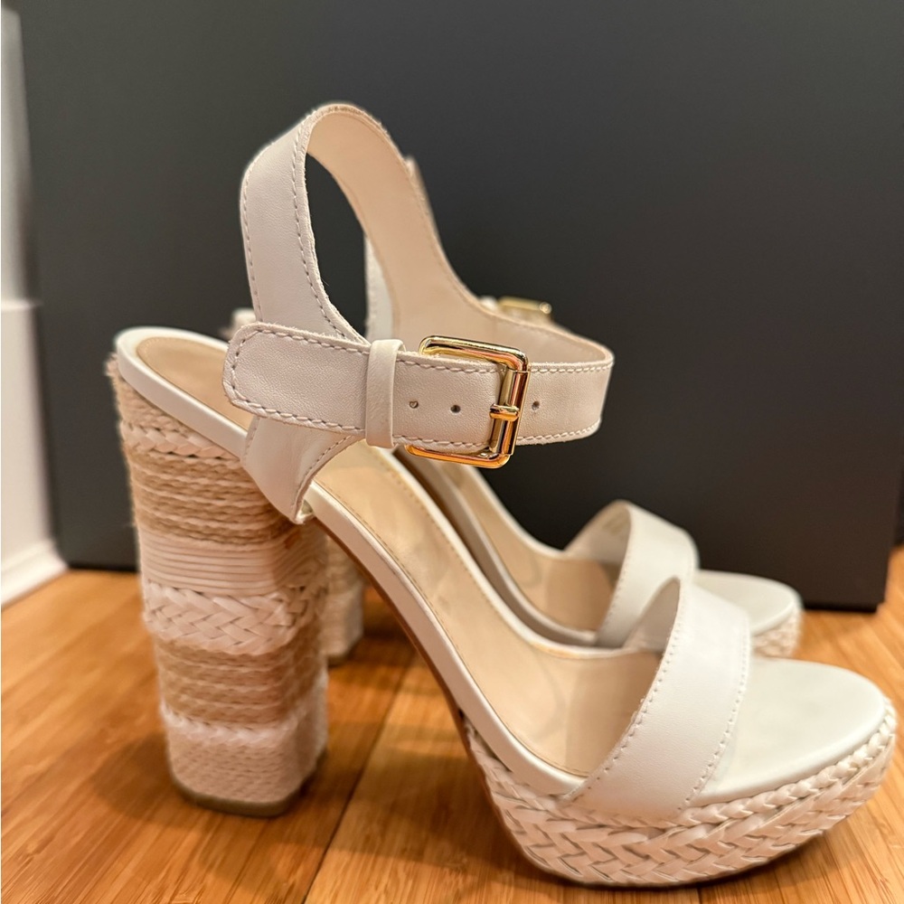 Aldo Cream Chunky Heel Platform Heels